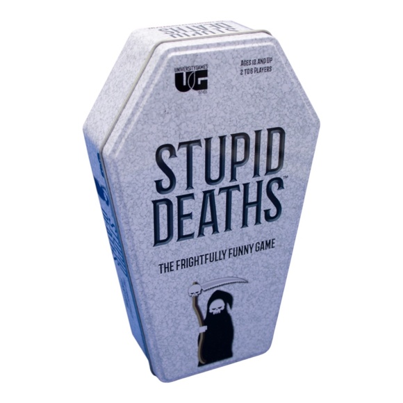 University Games Stupid Deaths Card Game Tin - Picture 1 of 3